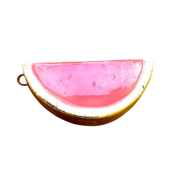 Vintage 60s Original by Robert Watermelon Hair Clip  Hand Painted Signed… - Picture 1 of 12